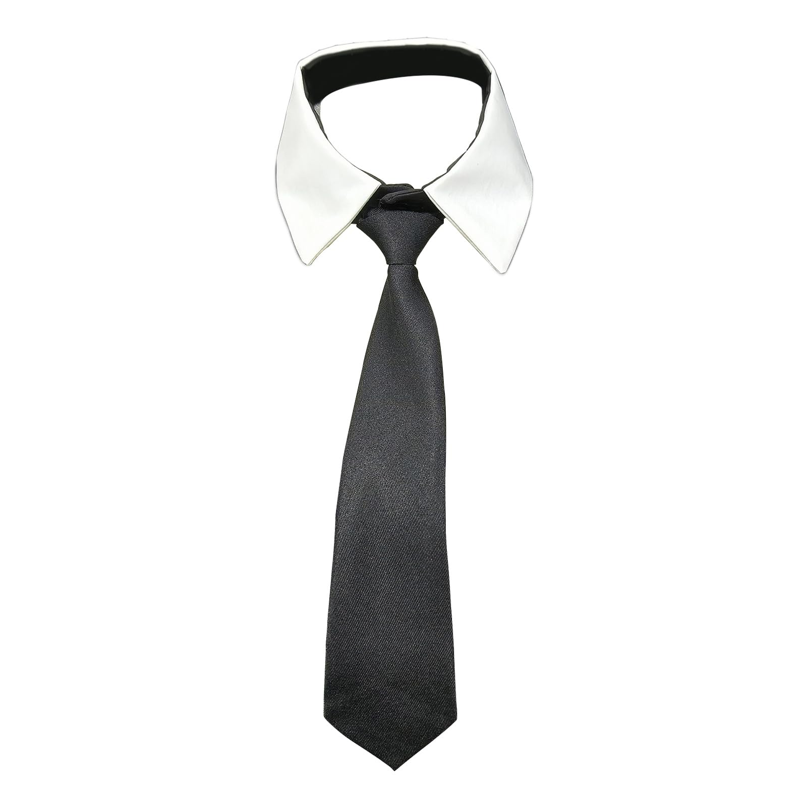 Maxtonser Stylish Removable Faux Collar with Elegant Black Long Tie Front Decorative Blouse Choker Collar Accessory for Women Girl