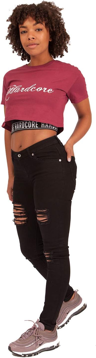 Hardcore Ladies Cotton Rich Soft Touch High or Mid Rise Denim Skinny Jeans Hardcore Ladies Cotton Rich Soft Touch High or Mid Rise Denim Skinny Jeans