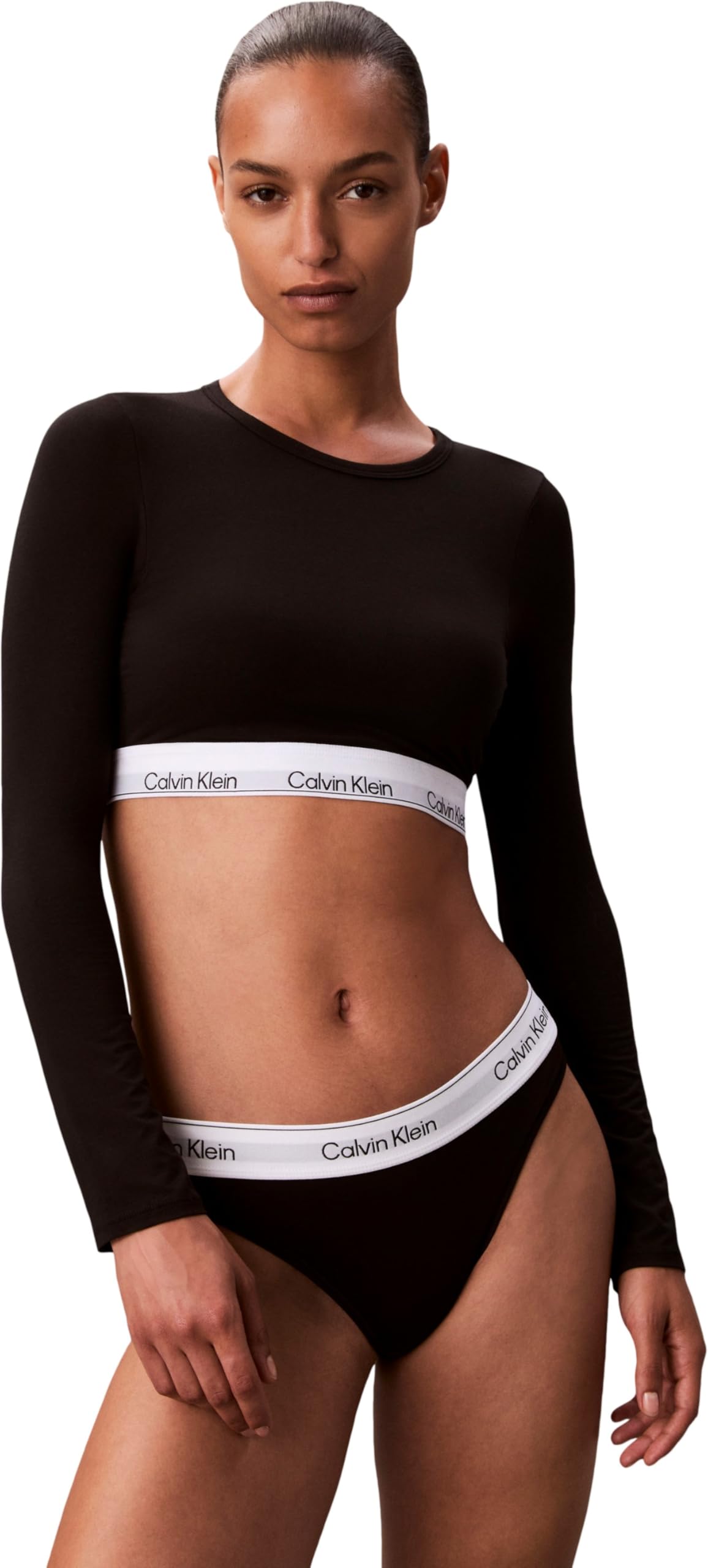 Calvin Klein Women’s Lightly Lined Crop Top Bralette, Black (Black), XL