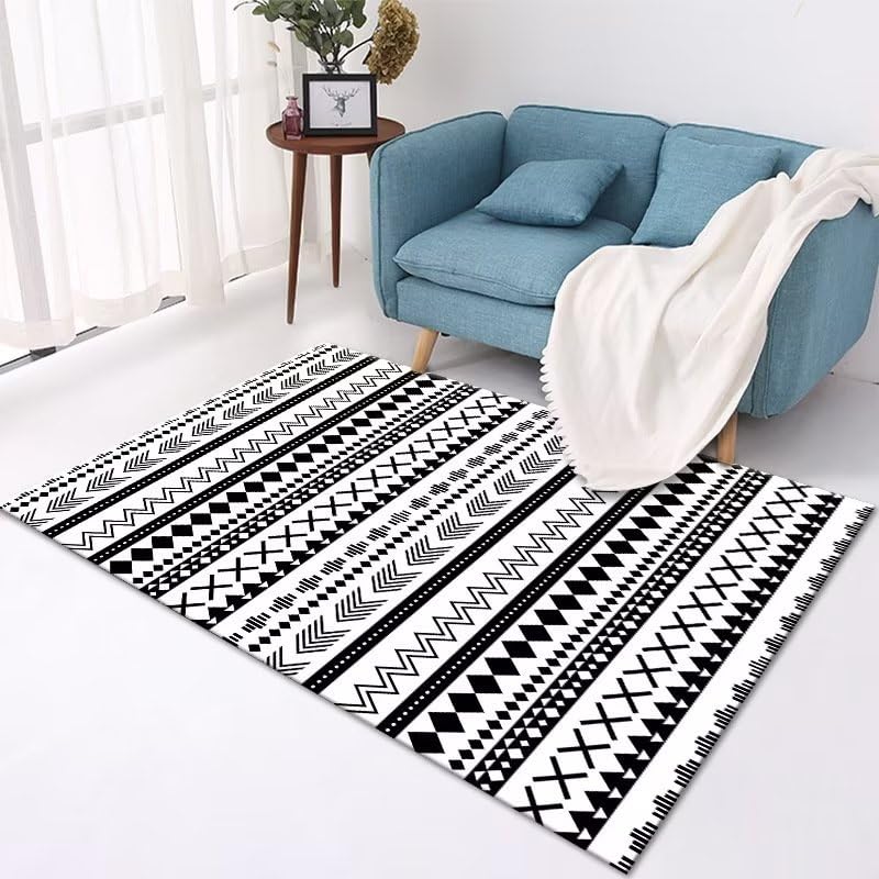 Tapis minimaliste gris à fines rayures 80x160cm de haute résistance