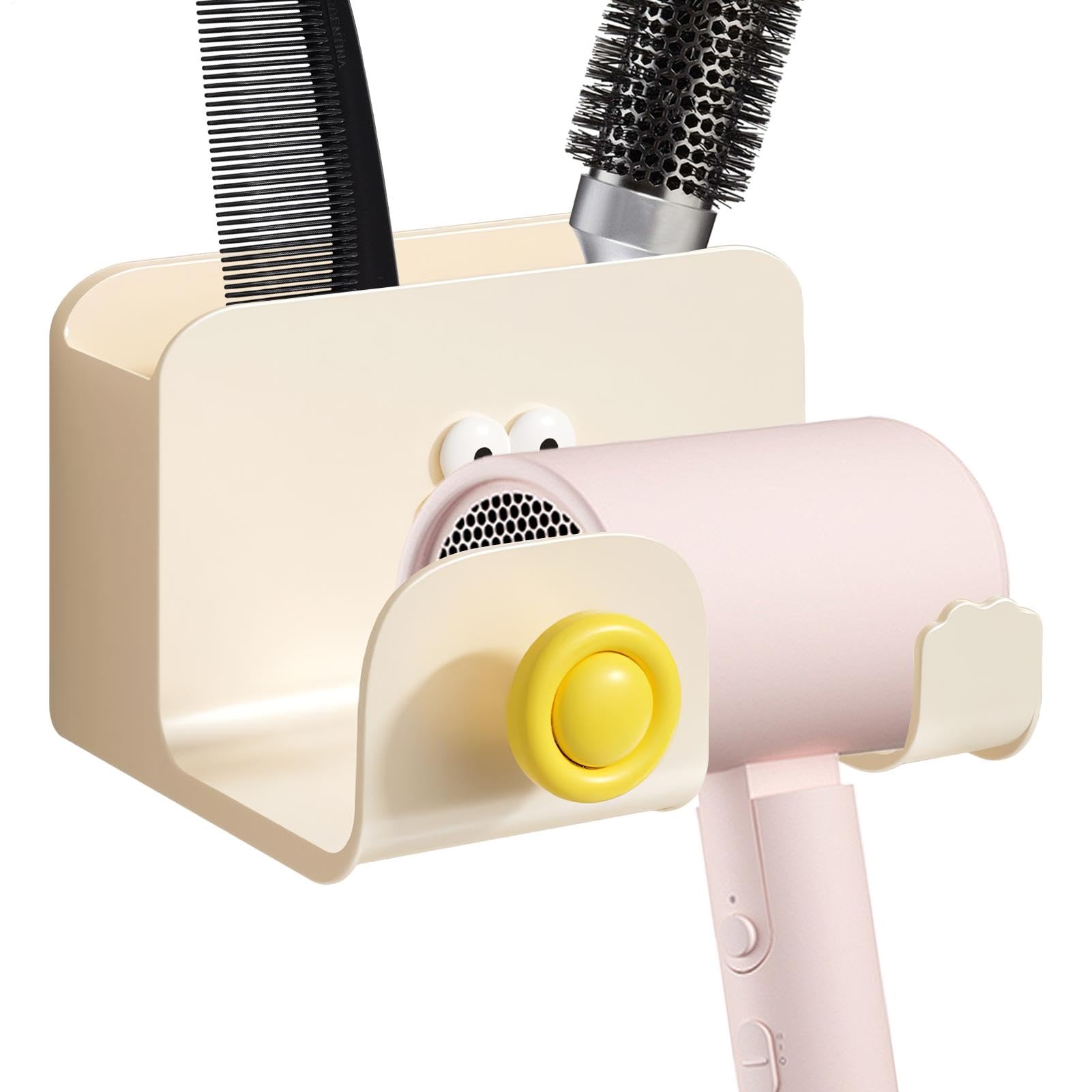 Hair Dryer Rack - Hair Dryer Hanger Organizer | Punch- Hair Dryer Bracket | Wall-Mounted Hair Dryer Rack | Safe and Harmless Organization Tool for Dormitory, Family Bathroom, Hotel, Guesthouse