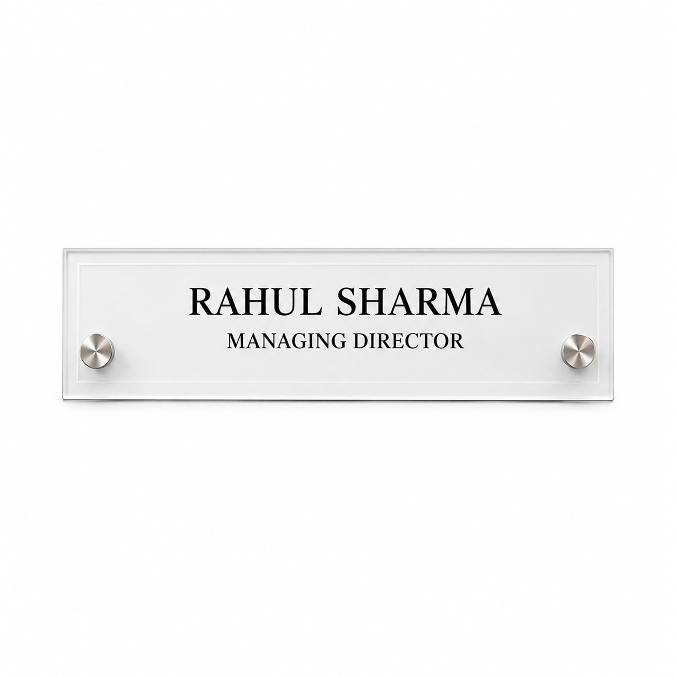 Gugan's Acrylic Desk Name Plate - Personalised Desk Name Plate, Custom Desk Sign, Office Plaque, Executive Office Sign (10 x 3 Inches Frost) — Amazon image 5