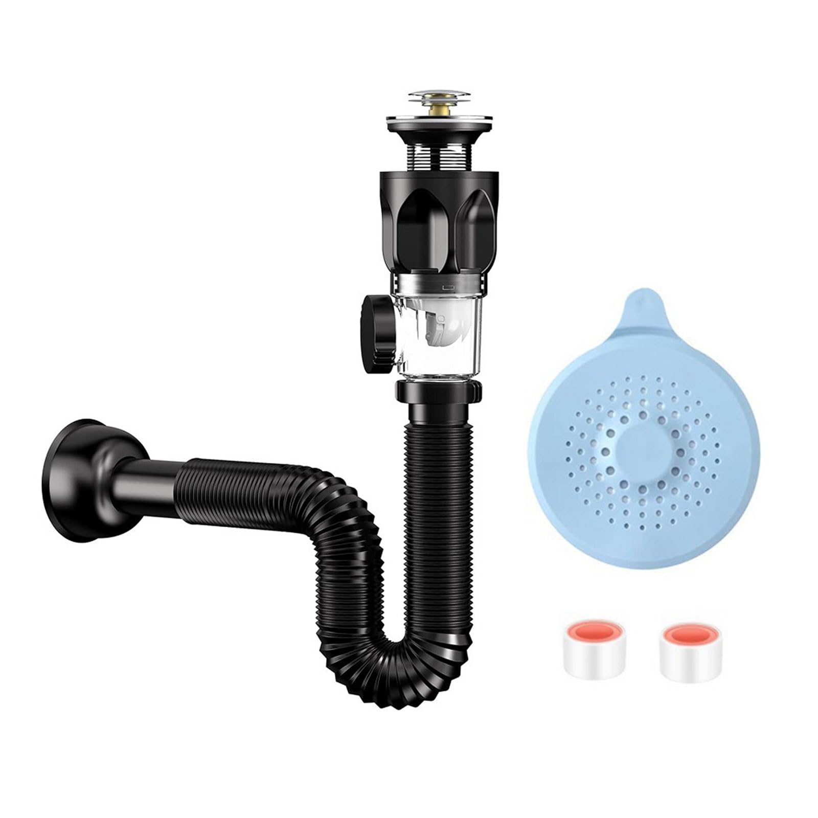 Nucelit Washbasin Sink Drain Plumbing Flexible Drainages Tube Universals Flexible Sink Sewer Pipe Strainer Drainages Hose Kitchen Drain Pipe Antiblockage Universals Space Saving