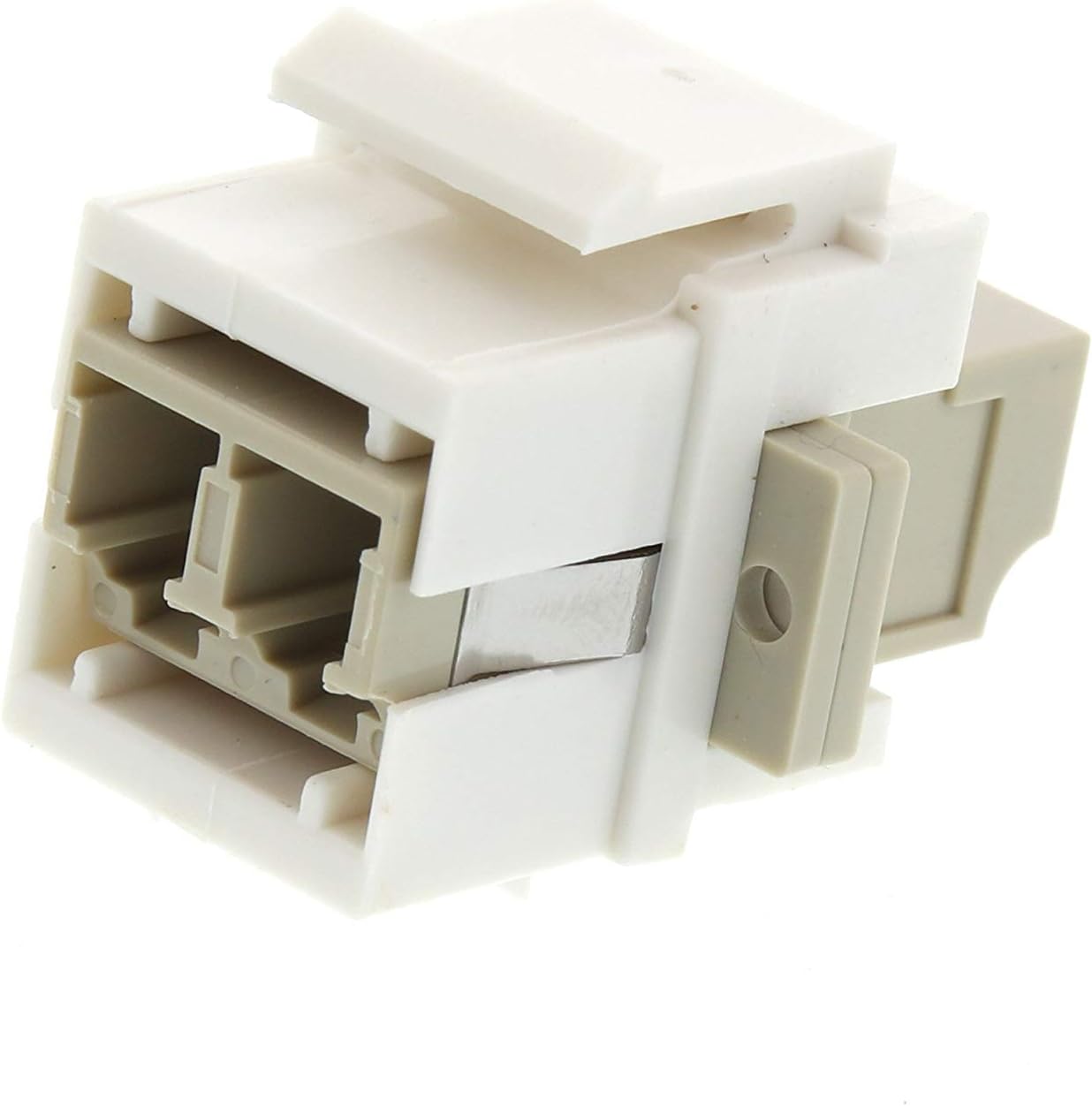 Networx Fiber Optic Keystone Coupler - LC to LC Multimode Duplex - White
