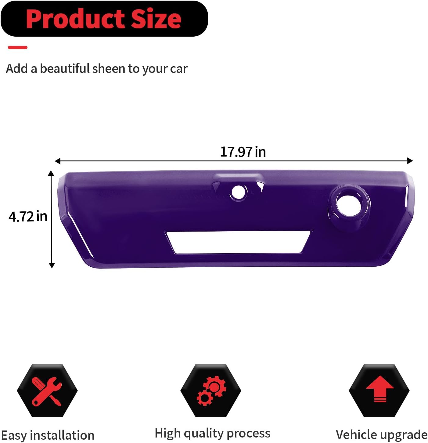 RT-TCZ Tailgate Handle Cover Rear Door Handle Cover Trim Decoration Exterior Accessories for Ford F150 2021-2024 (Purple)