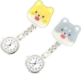Ladies Digital Watches 2 Pack Fob Watch Clip- on Pocket Watch Luminous Nurse Watches Hanging Pocket Watches Stainless Steel for Doctor Nurse Mens Stainless Steel Watches