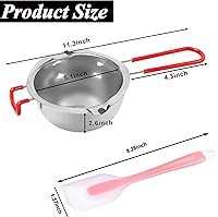 Vista 7 de LIKEGOR Olla de doble caldera de acero inoxidable de 23.0 fl oz con mango resistente al calor y espátula de silicona para derretir chocolate