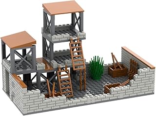 Vortix Military Scene Modular Building Blocks, WW2 Series Sentry Tower Model Small Particles Bricks Kit, DIY Toys not Compatible with Lego