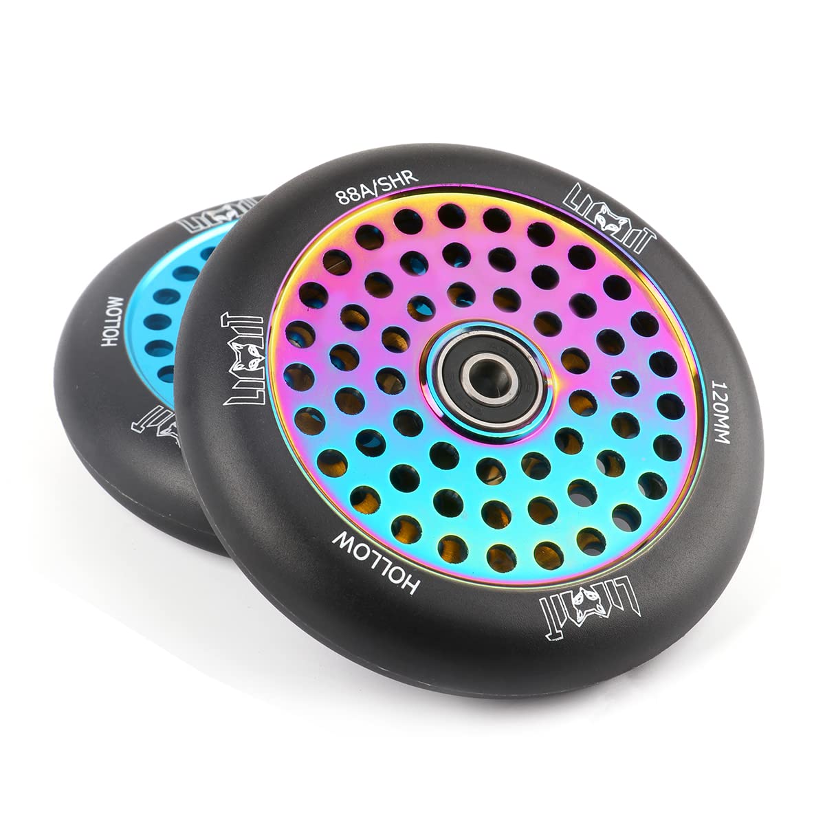 Limit Pro Scooter Wheels 120x24mm Oil Slick Honeycore Scooter Replacement Wheel for Stunt Trick Scooters a Pair with ABEC-9 Bearings Installed