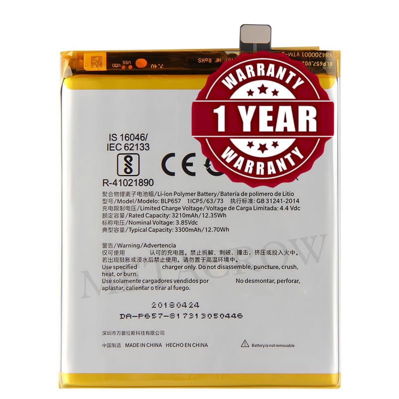 Image of Original BLP657 Battery Compatible for OnePlus 6 (A6000, A6003) - (3300mAh) - 1 Year Warranty JK10