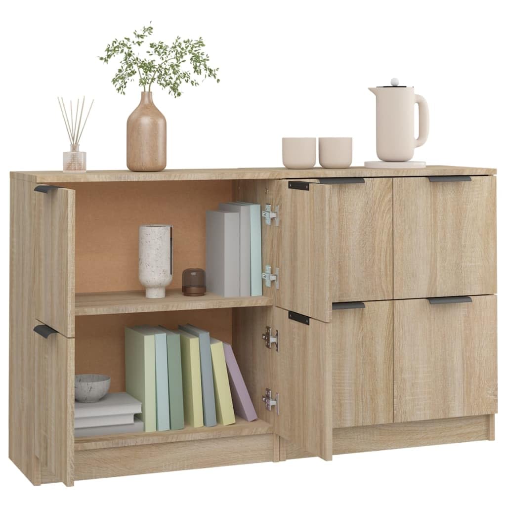 vidaXL Buffets 2 pcs Armoires de Rangement Organisateurs de Maison Meubles de Rangement Armoires de Salon 60x30x70 cm Chêne Sonoma Bois d'Ingénierie