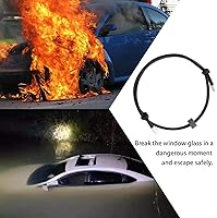 Vista 2 de BESULEN Pulsera Rompecristales de Coche, 2 PCS Correa de Muñeca con Cuenta de Carburo de Tungsteno, Pulseras de Escape Rápido de Vehículo