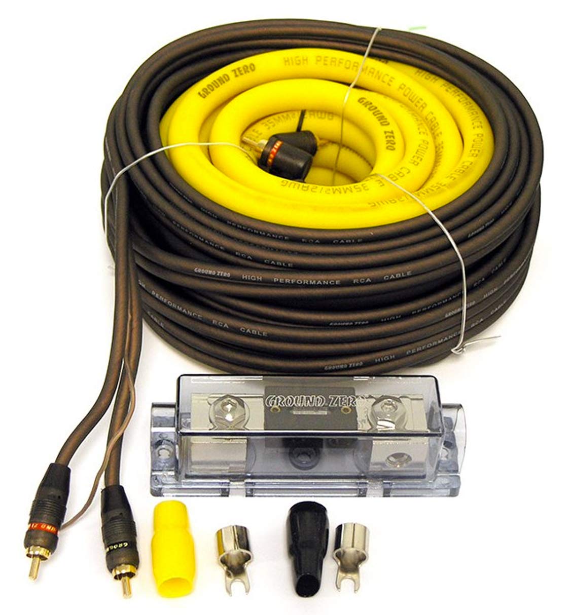 Kit Câblage Audio Puissance 35mm² – Câble CCA 2 AWG, Porte-fusible ANL 200A, Câble RCA Blindé 5m – Pour Installation Ampli Auto - 13