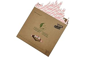 Pink and White Striped Paper Straws: Perfect for Girls' Showers and Parties
