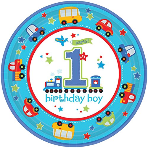 American Greetings All Aboard Birthday Disposable-Plates, 10 1/2