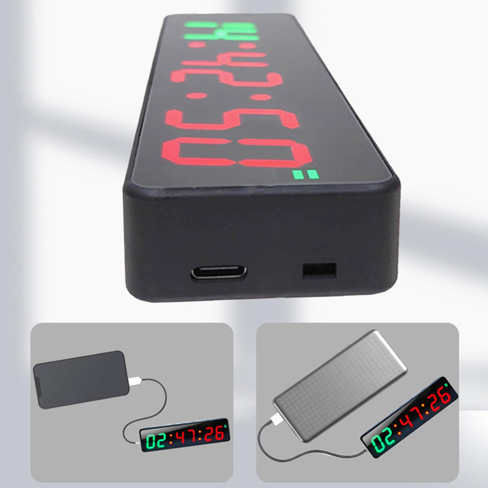 Minuterie de Sport Rechargeable USB C avec écran Transparent