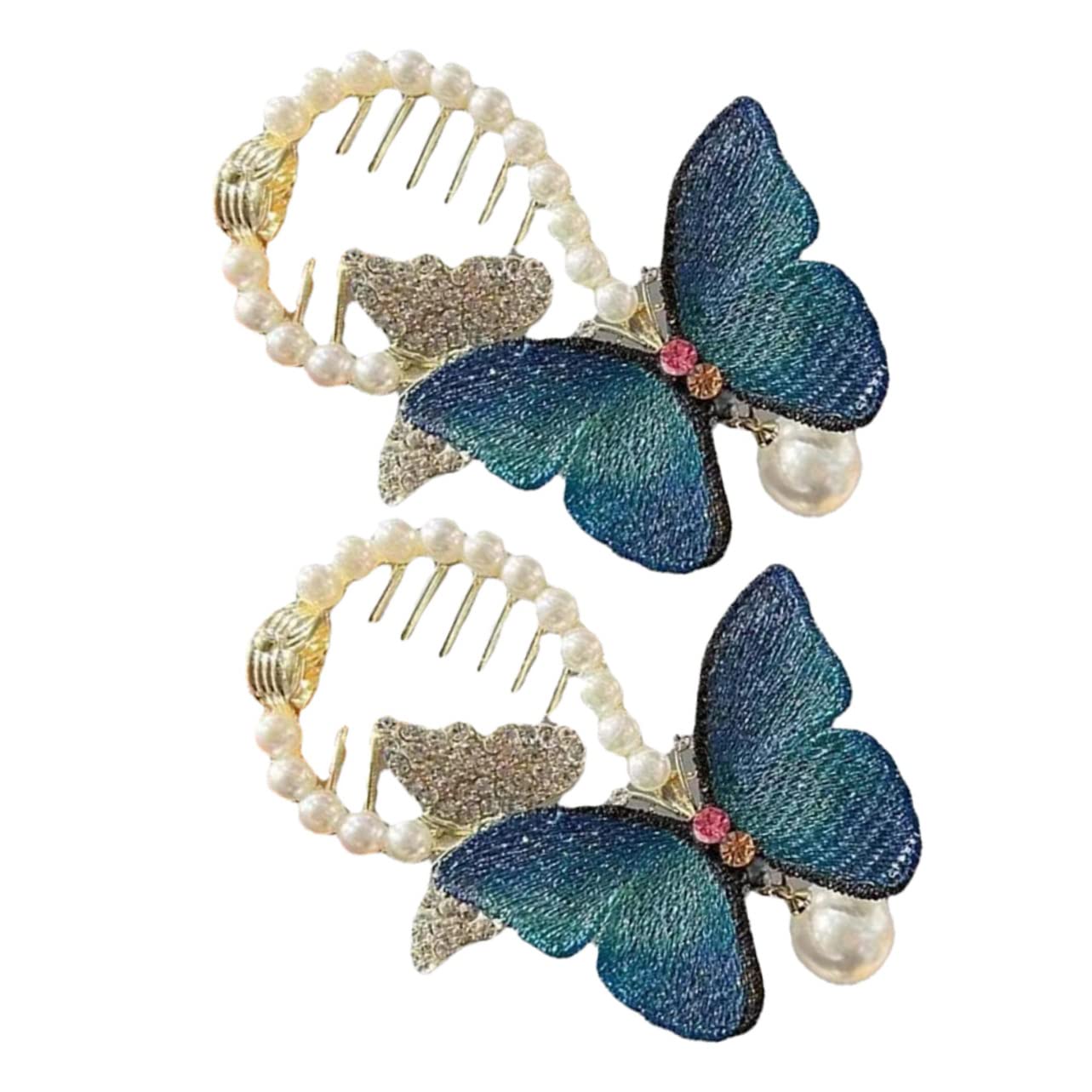 LALAFINA 8piezas Horquillas Para Moño y Cristales Accesorios De Pelo Para Coletas y Moños Elegantes Perlas Para Mujer