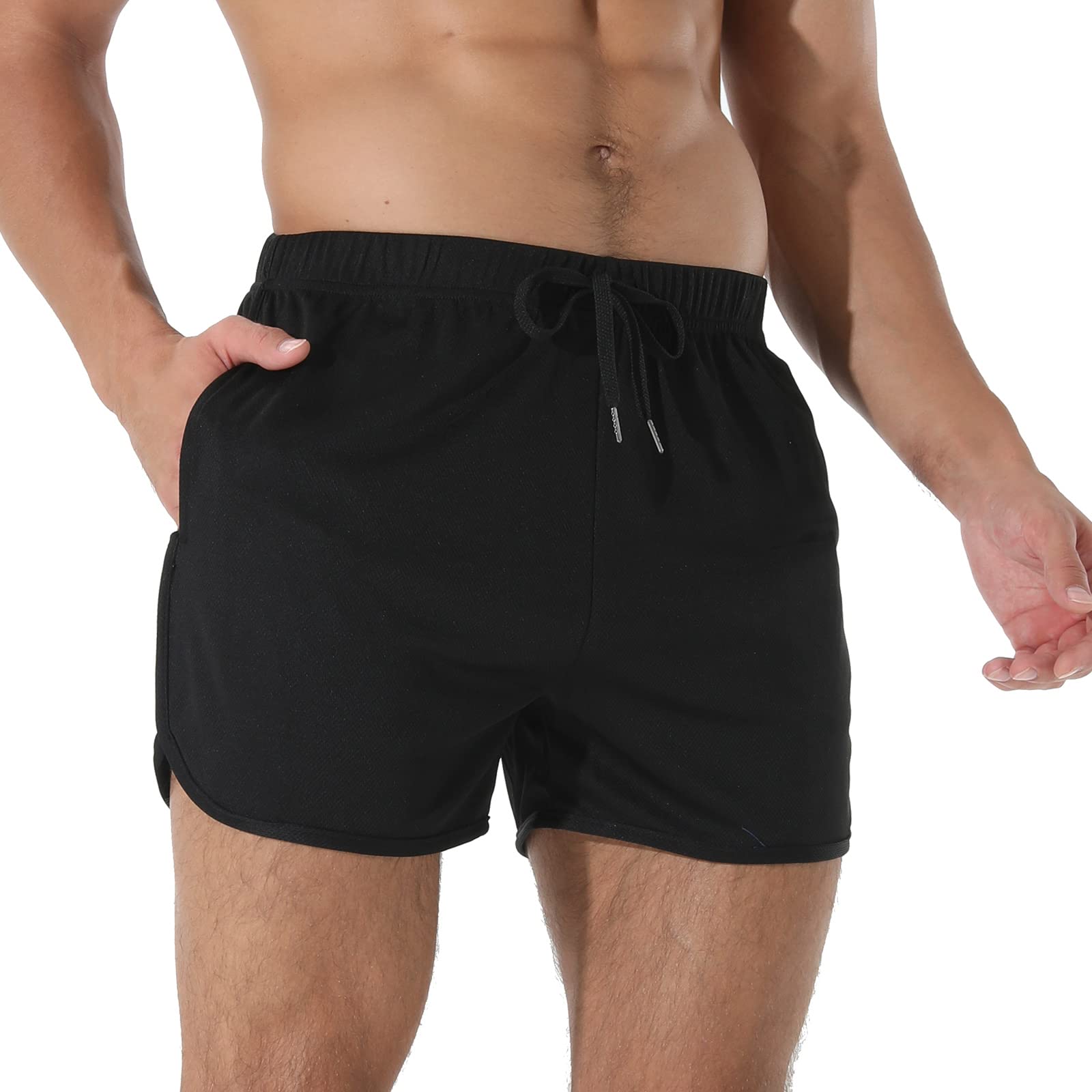 Adigaber Szorty sportowe, męskie, szybkoschnące, krótkie spodnie z kieszenią, fitness, trening outdoorowy, spodnie sportowe z elastyczną talią