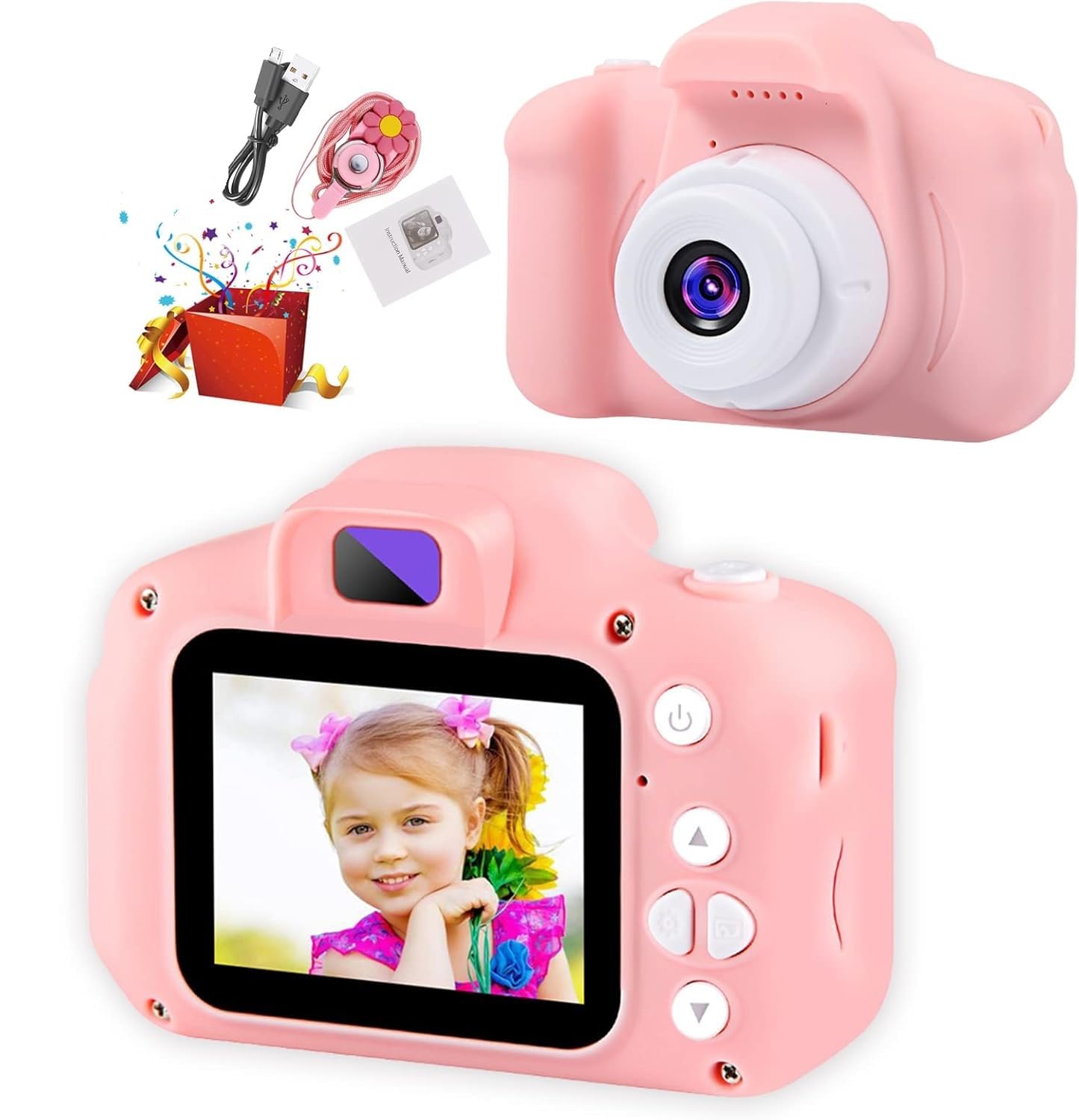 Happy Choices - Kids Digital Camera, Toddler Camera, Kid Camera with 2 Inch Screen Camera for Kids, Toys for above3 to 12 Years Old(Pink) (B0DDY91XWZ) Amazon Price History, Amazon Price Tracker