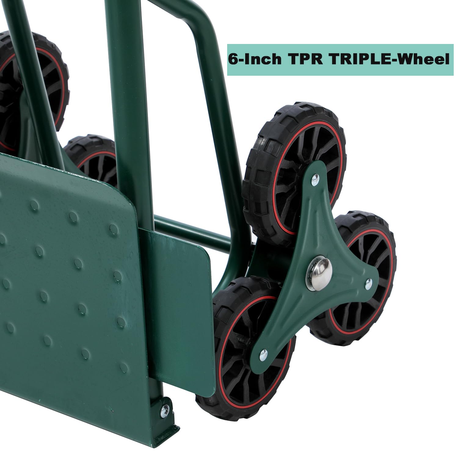 KATSU Tools Carretilla de mano plegable para subir escaleras, carga de 150 kg, 6 ruedas, altura ajustable, mango telescópico, carrito de entrega de paquetes de carga