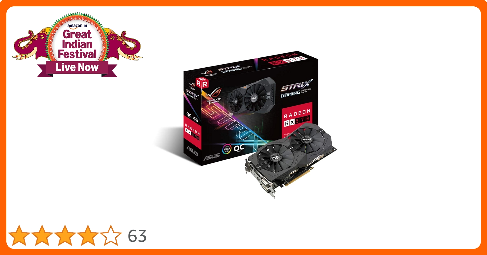 ASUS - ASUS Radeon RX 570 4G 即購入OK ASUS Radeon RX 570 OC 4GB GDDR5 - Karty graficzne AMD