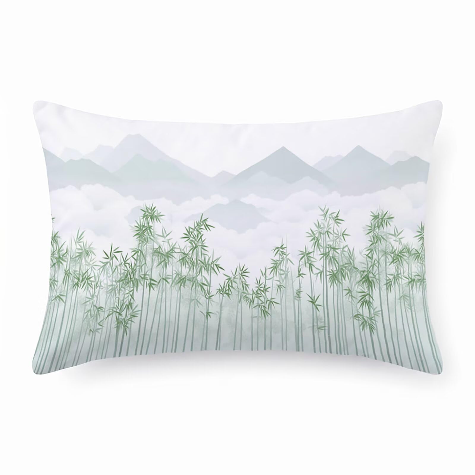 Housse de coussin 40x80 velours extérieur taie oreiller lit salon forêt bambous