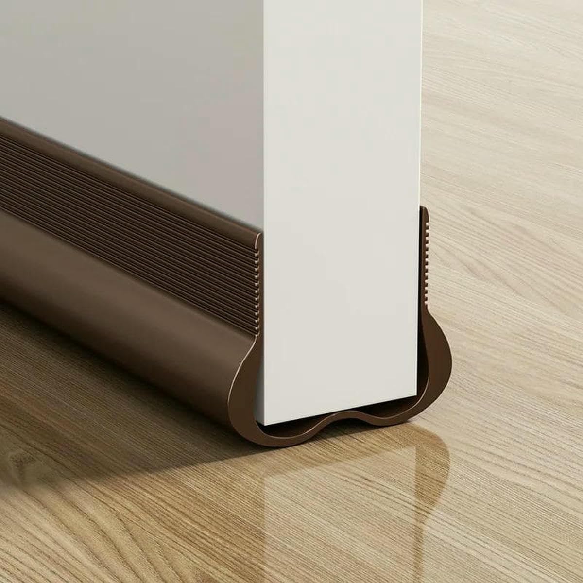 Flexible Door Bottom Sealing Strip Door Gap Soundproofing Wind and Dust Proof Weather Strip Under Door Draft Stopper Tape-Brown