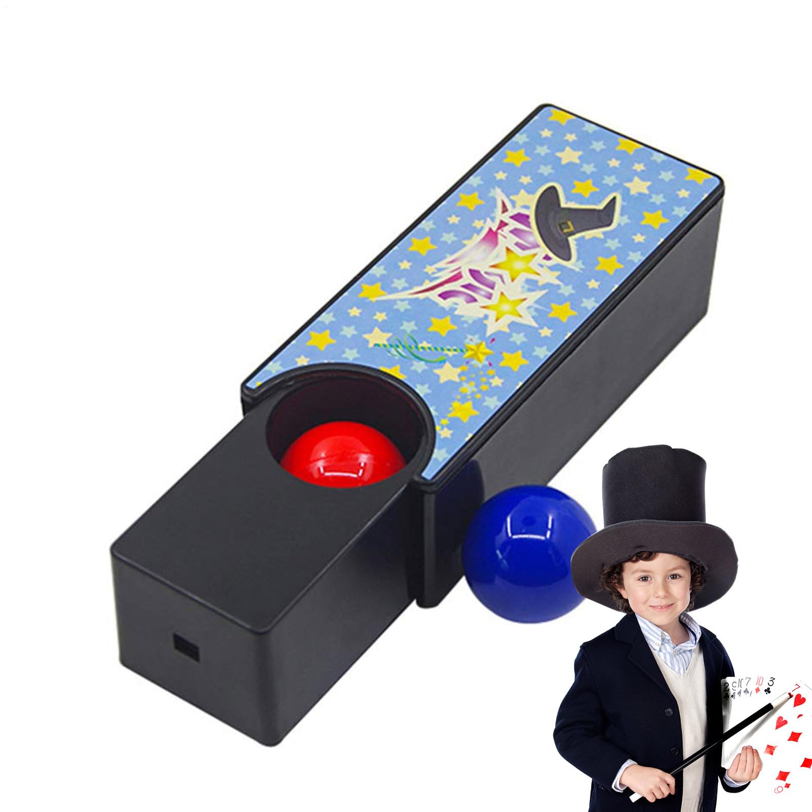 Kids Magic Box - Caja Mágica para Niños Cambiables | Props De Mago Cambiables | Box De Truco Interactivo | Truco De Magia Interactiva Se Vuelve Roja A La Pelota De Primer Plano Mentalismo Y
