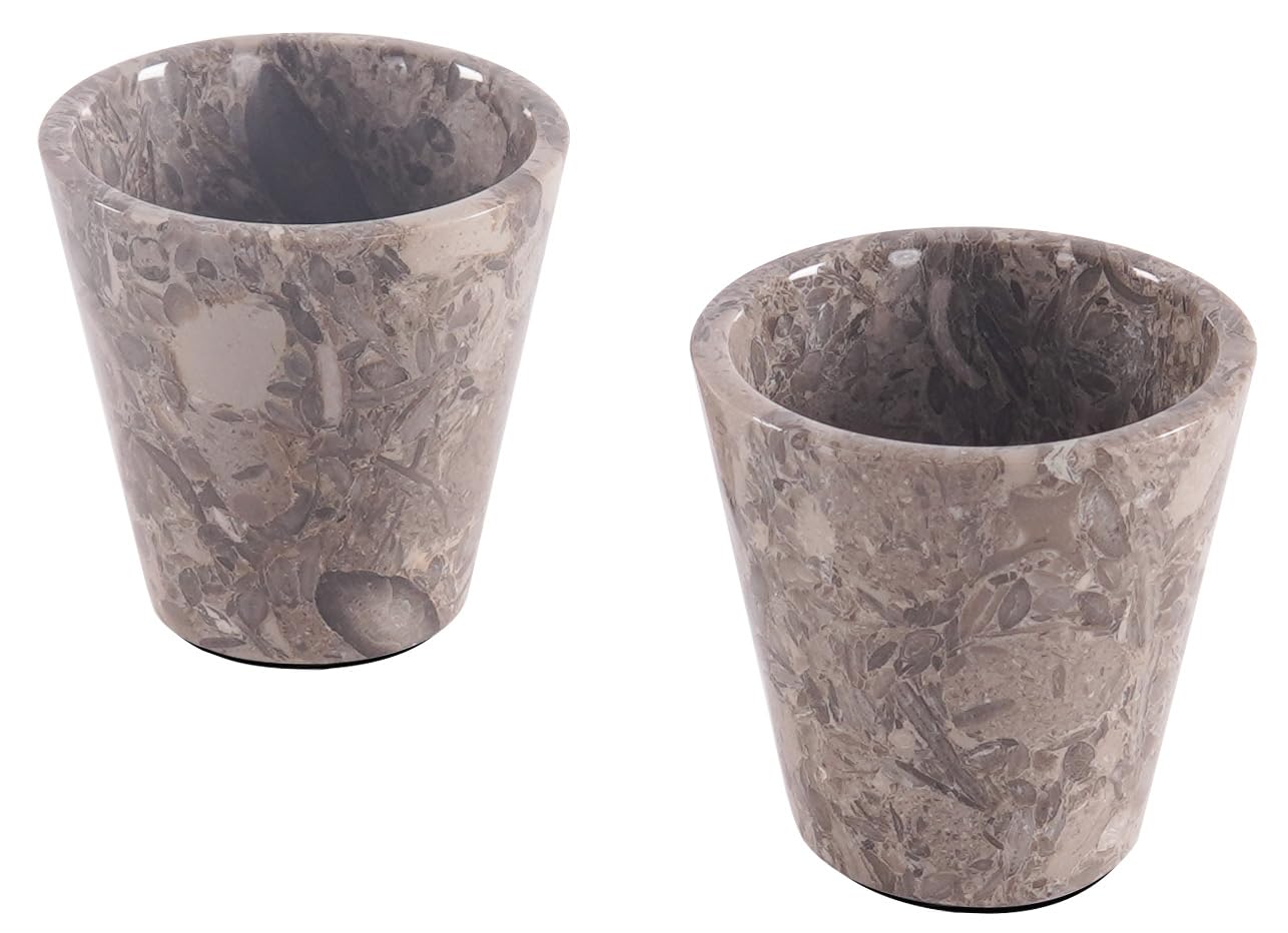 Oceanic - Vasos de chupito de mármol de 2 pulgadas hechos a mano, juego de cocina para beber, vasos ideales para whisky y licores, elegante juego de regalo de cristalería para hombres