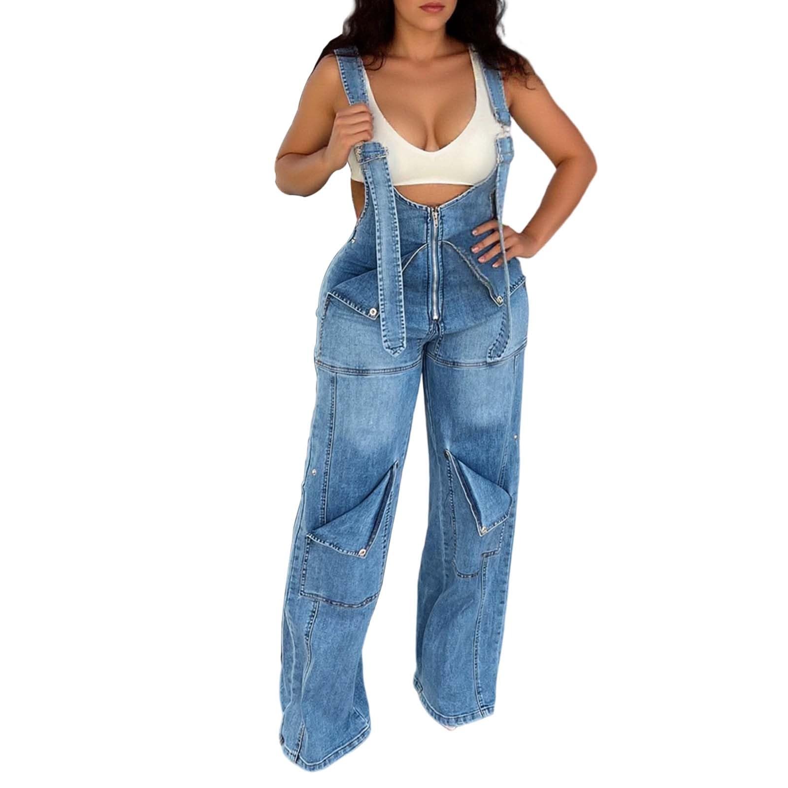 Peto Mujer Vaquero Mono Tallas Grandes Macacao Anchos Largo Overol Hippie Tezano Fiesta Informal Trabajo Baggy Talla Grande De Elegante Largos