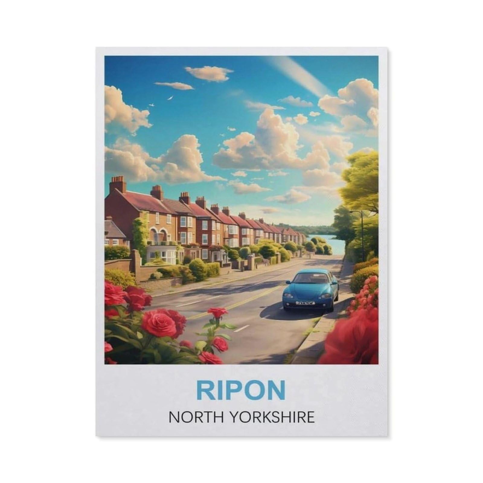 Vintage Metal Tin Sign，Ripon North Yorkshire(30x40cm）
