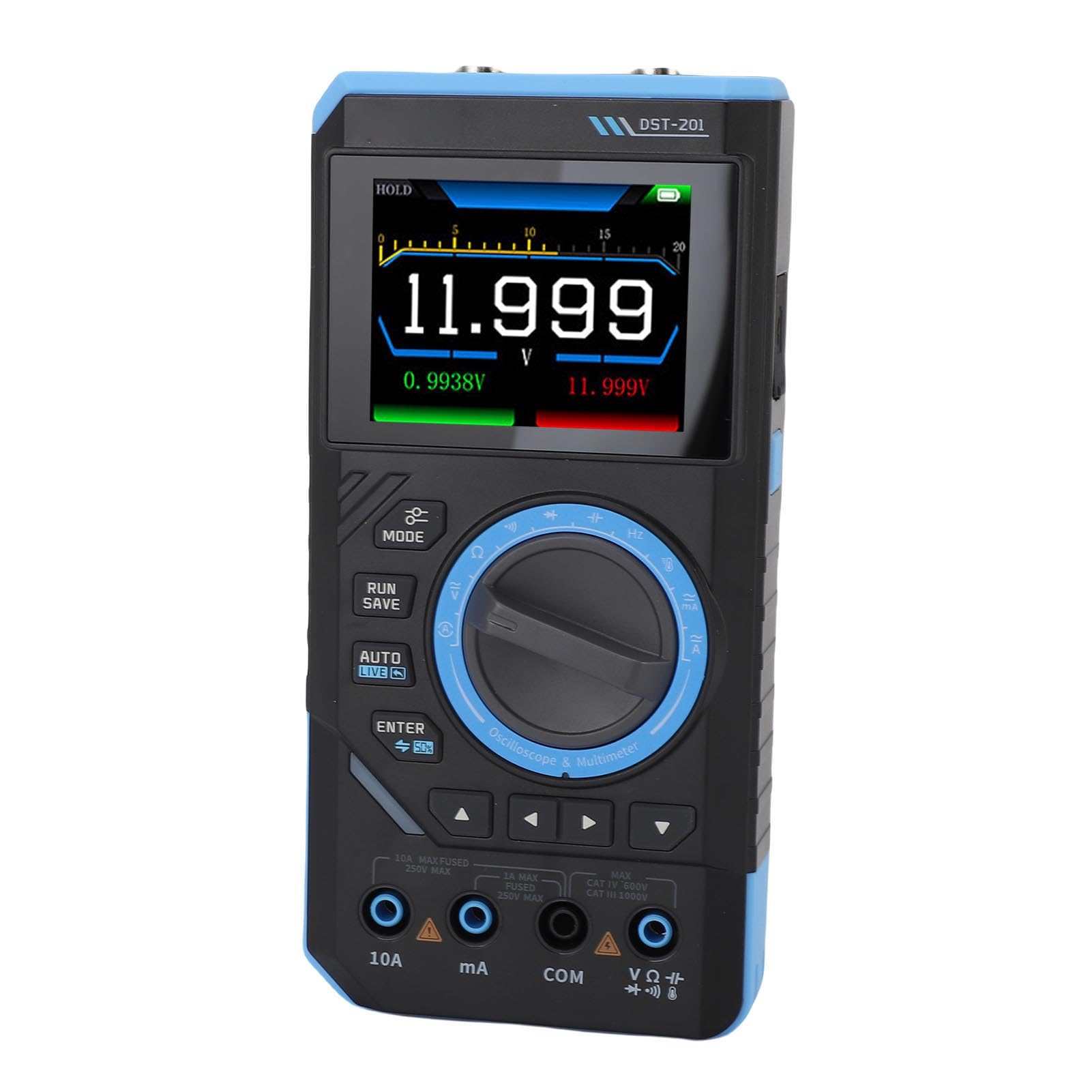 Tangxi Tragbares Digitales Oszilloskop-Multimeter, Analoger Signalgenerator mit 2 Sonden für Labor und Ausbildung, 1 MHz