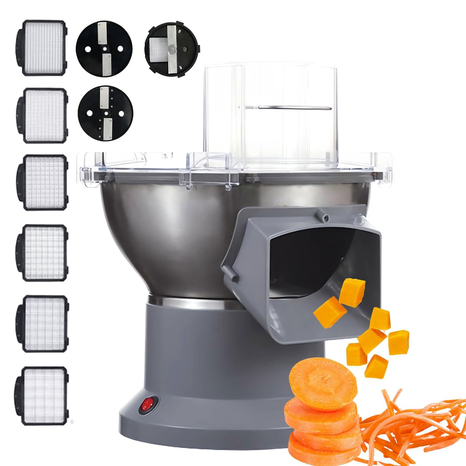 Eoweiot Commercial Vegetable Chopper - Electric Food Cutting Machine, Multifunctional Slicer for Onion, Garlic, Carrot, Potato (9blades)