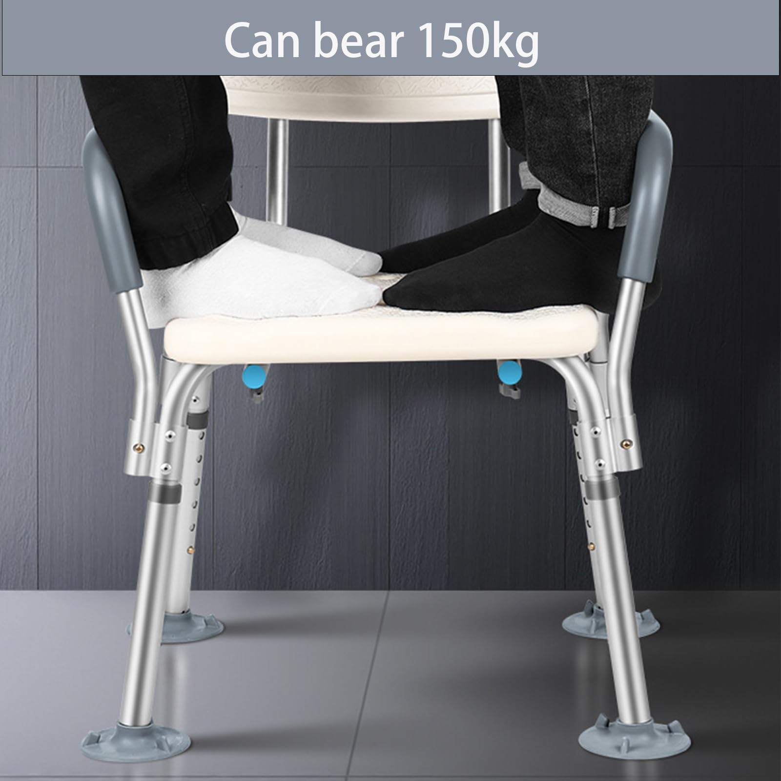 Silla De Ducha for Mayores, Ortopédica, Taburete De Ducha for Ancianos, Altura Regulable, Silla De Baño con Respaldo, Conteras Antideslizantes,41-54cm