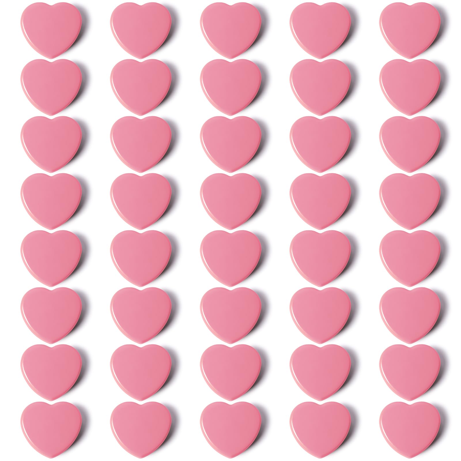 QOJOPU Fridge Magnets, 40PCS Pink Heart Strong Magnet Small Magnets, Decorative Heavy Duty Magnets for Whiteboard, Notice Board, Locker, Crafts, Mini Cute Magnet for Adults, Classroom, Kitchen, Office