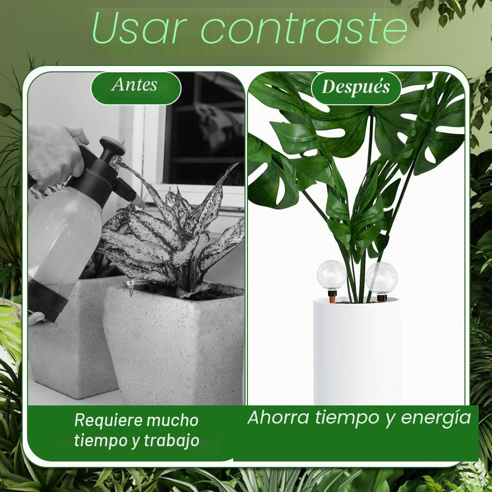4 Pieza Riego automatico macetas, Regar Plantas Vacaciones, Diseño esférico, Bola de riego para Plantas Apta para Varias macetas (1Pieza x 500 ml)