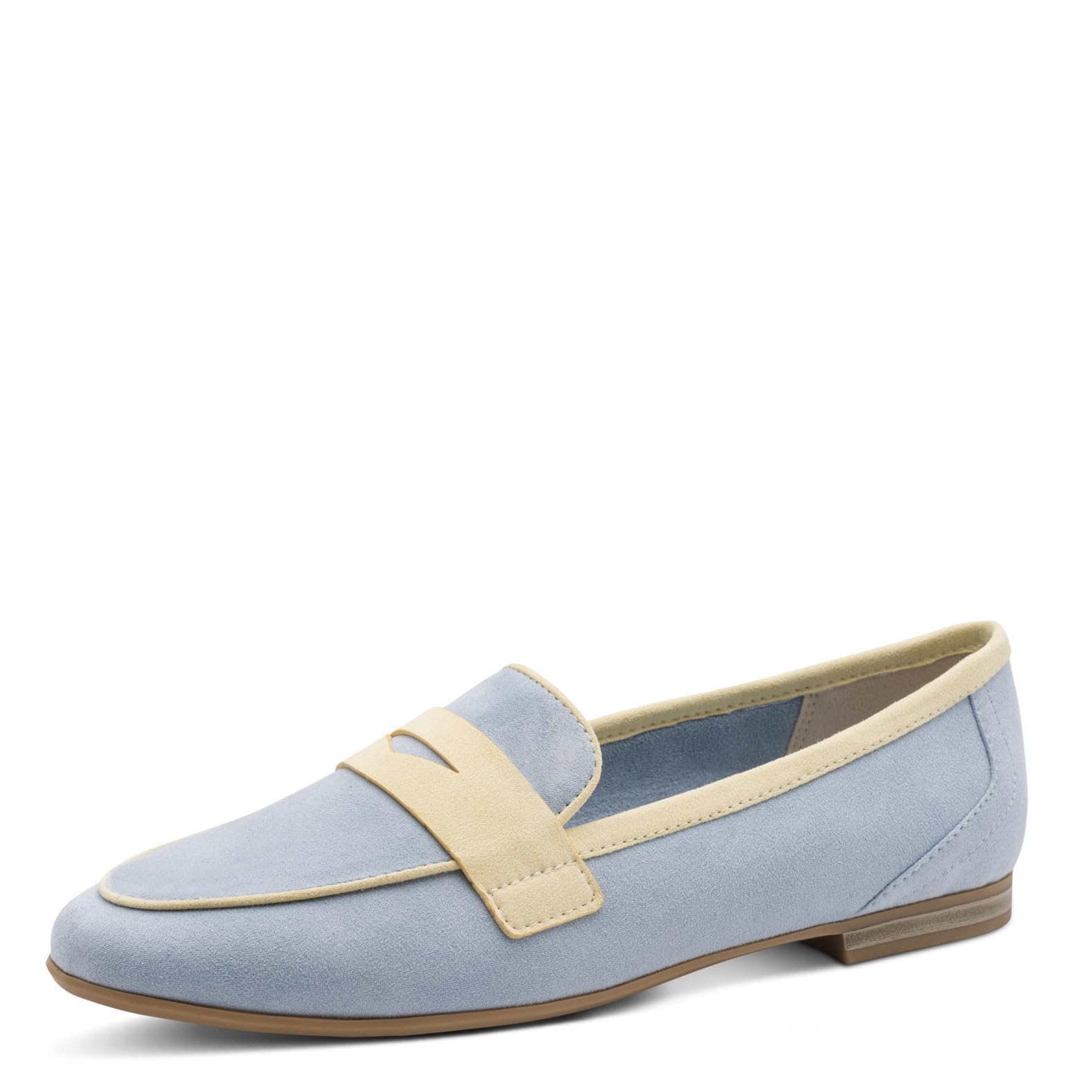 MARCO TOZZI Women's Loafers Soft Feel Me Footbed Soft Lining Vegan Comfortable, Blue (LT.Blue Comb), 4.5 UK