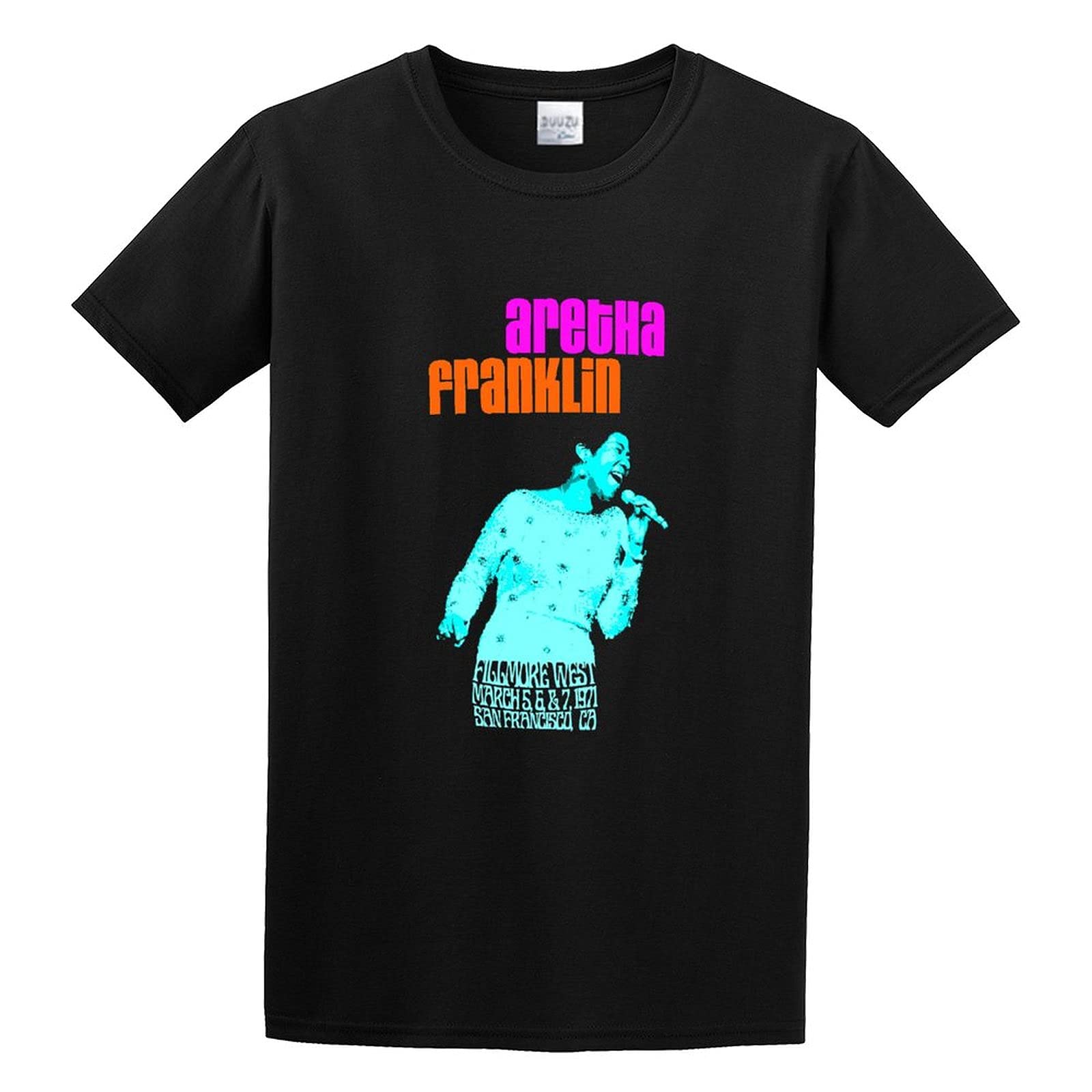Aretha Franklin 197 Concert Clothing Graphic Tee Printed Top Shirt for Mens T-Shirt BlackM