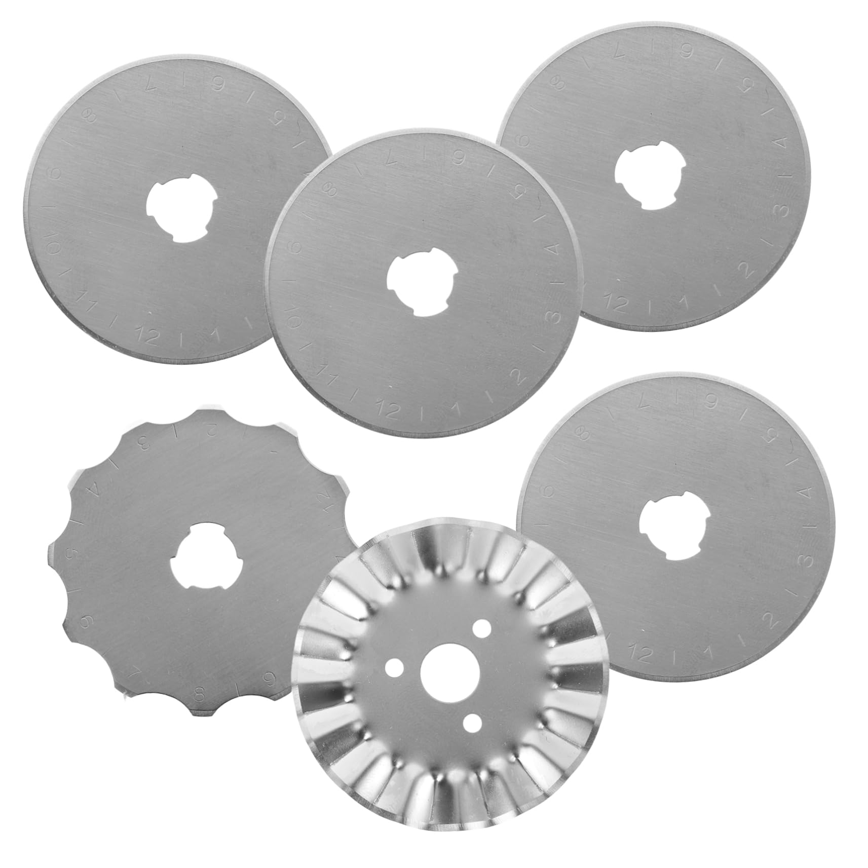 VILLCASE 5sets Rotary Cutters Blades Replacement Blades for Sewing Quilting Easy Fabric Cutting Lightweight Portable 6pcs*5