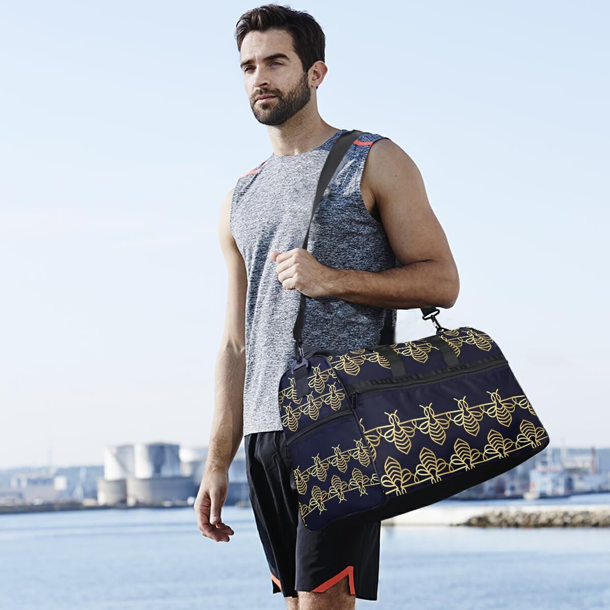 Golden Bee Sport Turnbeutel mit Schuhfach, Große Duffle Bag Carrier Gepäck Reisetasche für Damen und Herren