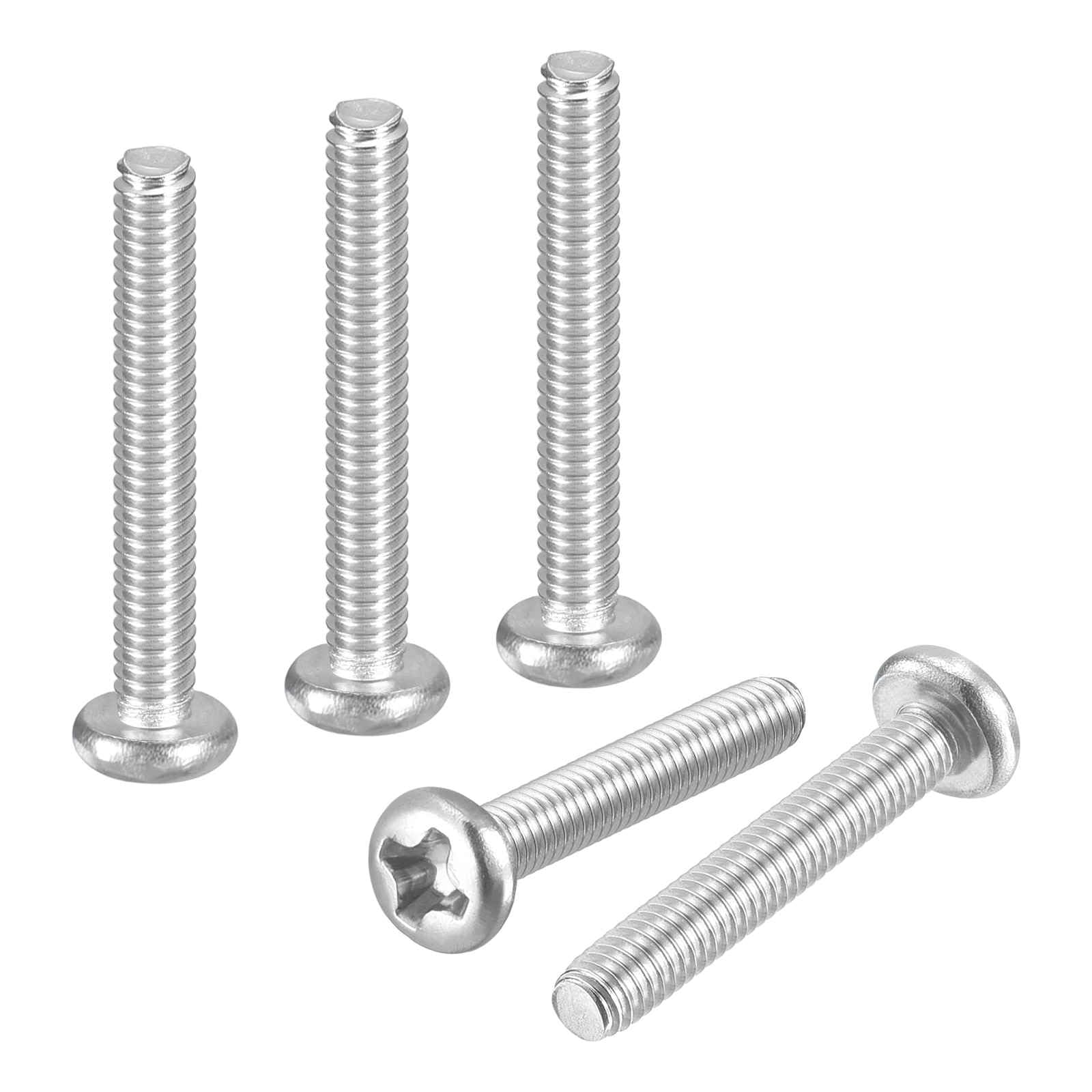 DTGN M2.5-0.45x16 Pan Head Machine Screws - 60pcs - Good for Machinery - 304 Stainless Steel Phillips Machine Screws Bolts - Silver โ image 1