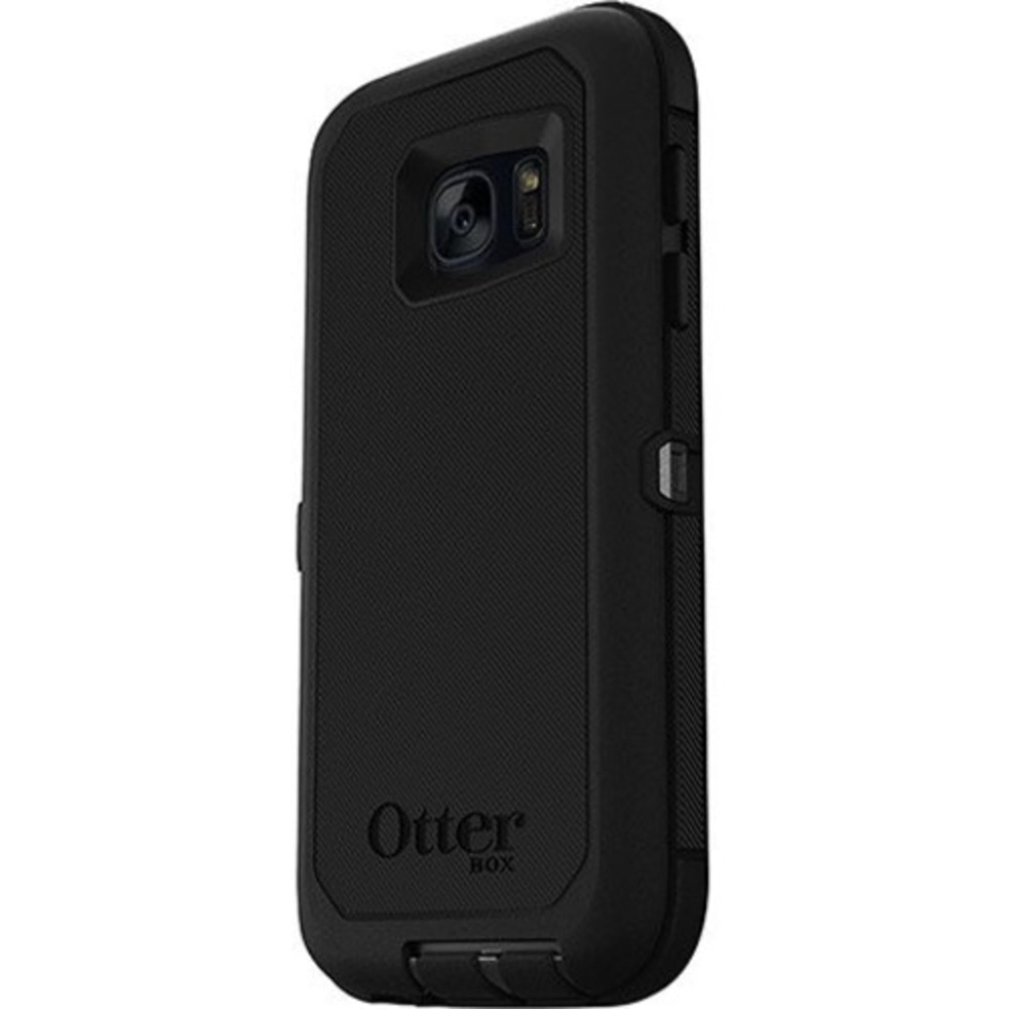 Samsung Galaxy S7 Defender Series Case - BLACK, rugged & durable, with port protection, includes holster clip kickstand