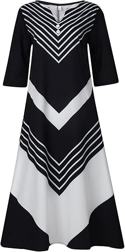 Miniatura 2 de Vestido casual de verano para mujer, con botones, cuello en V, sin mangas, con bolsillos, para vacaciones, vestido floral de verano a media pierna