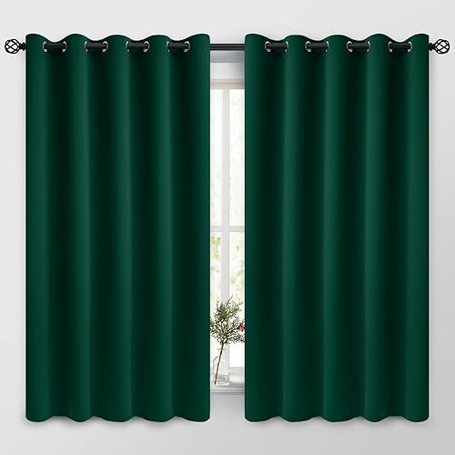 Miniatura 79 de COSVIYA Cortinas 100% opacas para dormitorio con forro negro, bloqueo de luz completa, aislamiento térmico y ojales, tratamiento de ventana de 54