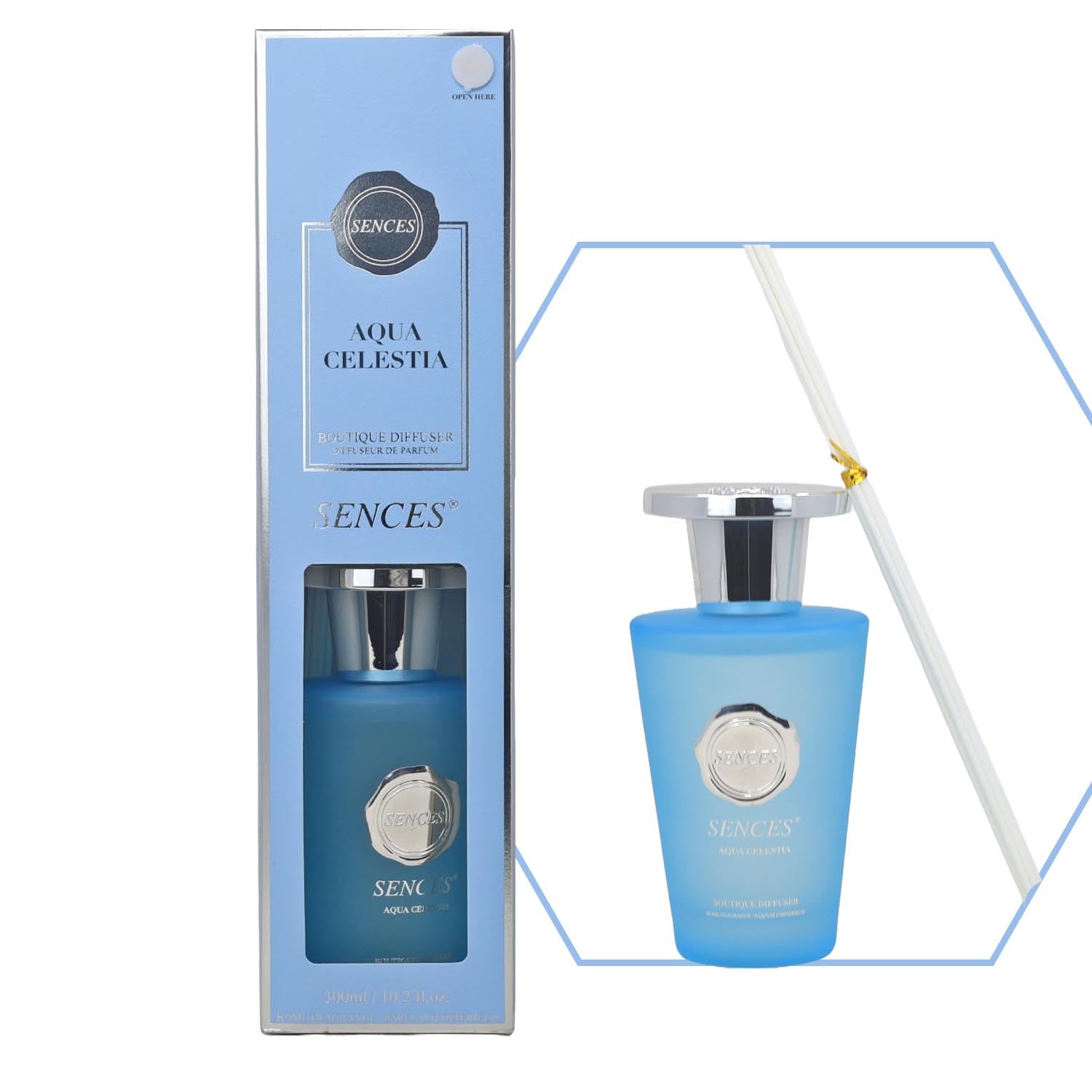 Baltus Green/White Reed Diffuser 300Ml Aqua Celestia Fragrance Aromatherapy Air Freshener