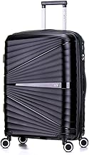 ATX Luggage Medium Suitcase Expandable Unbreakable Polypropylene Hard Shell Hold Check in Fits 23-26KG Super Lightweight with 4 Dual Spinner Wheels and Built in TSA Lock (Midnight Black, 86 Liters)
