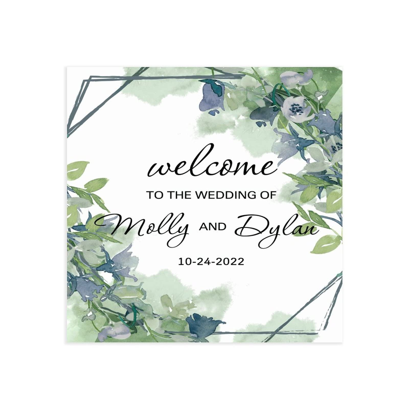 Hochzeitsschild aus Holz mit Aufschrift "Welcome to The Wedding of Sign", vertikales Holzschild für Hochzeit, 50,8 x 50,8 cm