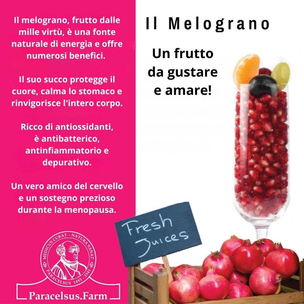 Succo di Melograno Bio 100% Puro - Bag in Box da 2 Litri - Qualità Wonderful - Made in Italy - Senza Zuccheri Aggiunti, Naturale, Antiossidante – Paracelsus.Farm