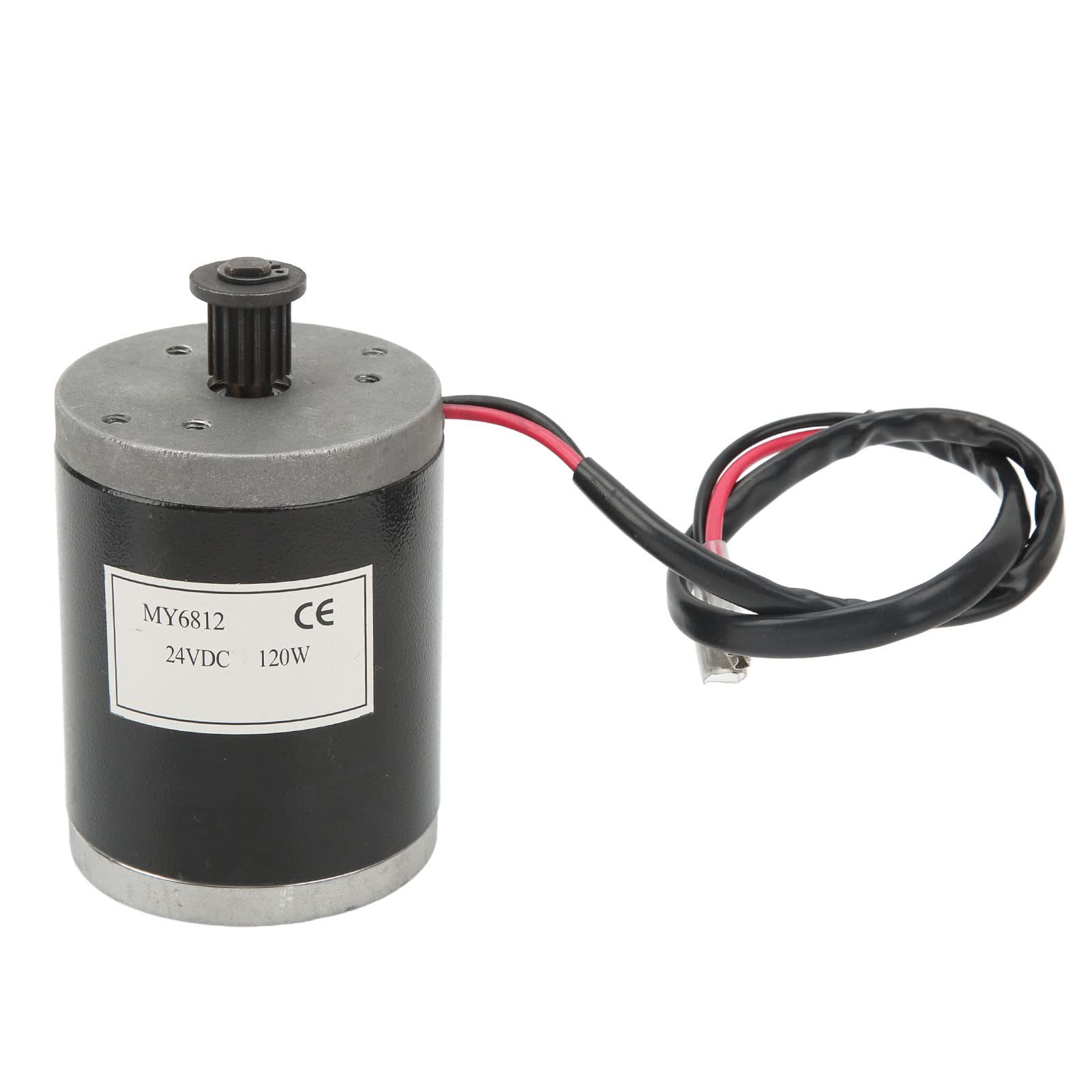 HUIOP Szczotkowany Silnik Prądu Stałego, 24 V 120 W, Cewka z Czystej Miedzi ze Stopu Aluminium, Elektryczny Silnik Rowerowy DIY z Paskiem, Kontroler do Roweru, Trójkołowca, Motocykla