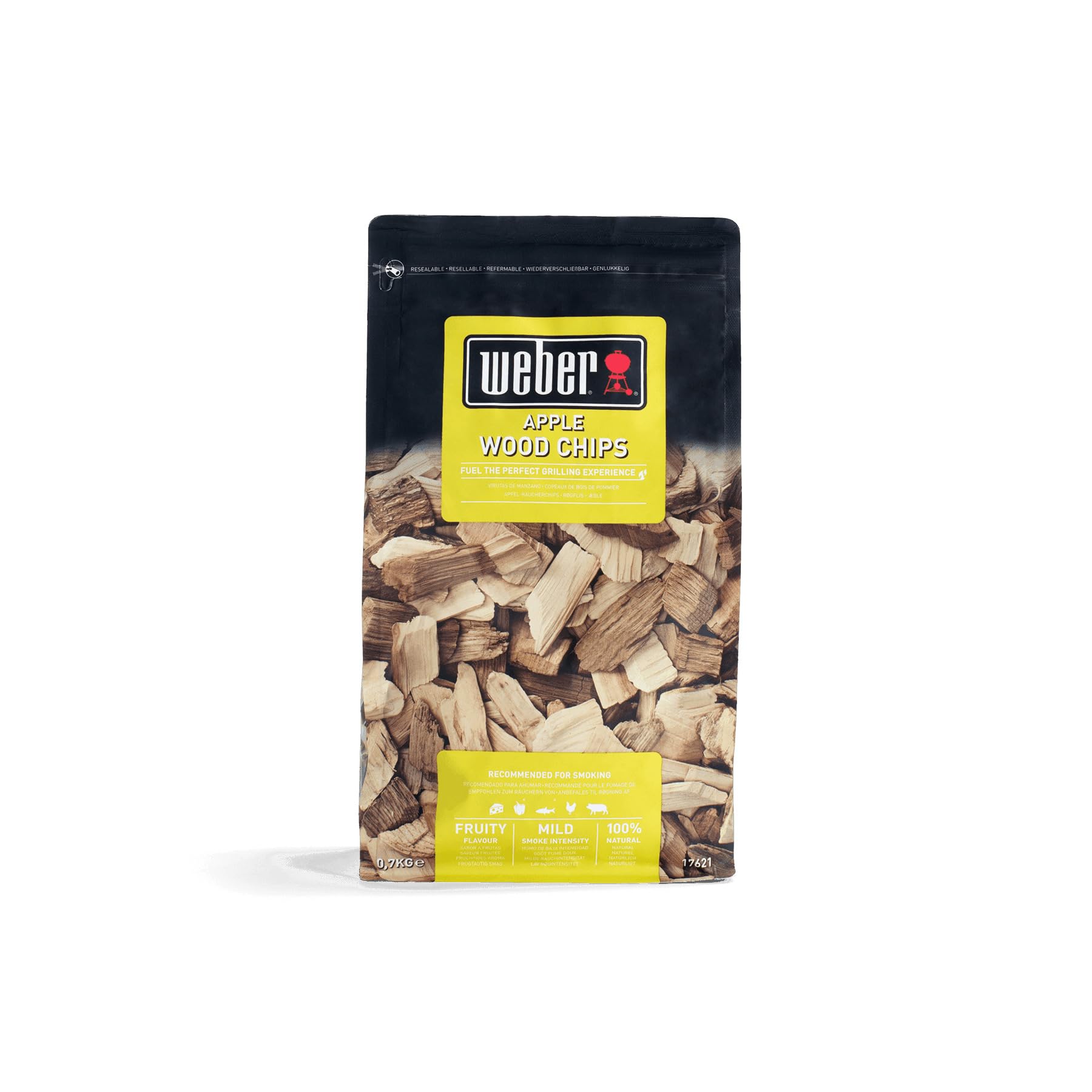 Weber Apfel-Räucherchips/BBQ-Zubehör, Natürliche Räucherchips für den Grill, Fruchtiges Aroma mit milder Rauchintensität, 0,7 kg Apfel 700g